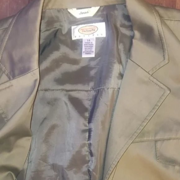 Talbot Petites stylish stretch blazer, Lined, Green/Grey in size 14 - Picture 11 of 13